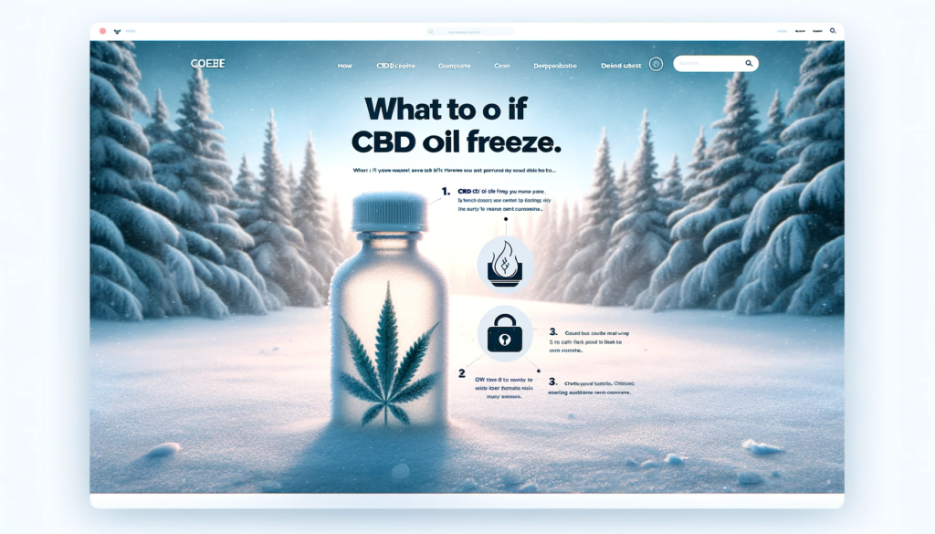what to do if cbd oil freezes